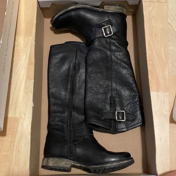 Steve Madden Black Leather Fairmont Boot Size 7.5.  Great Condition. See pics. - Picture 2 of 15